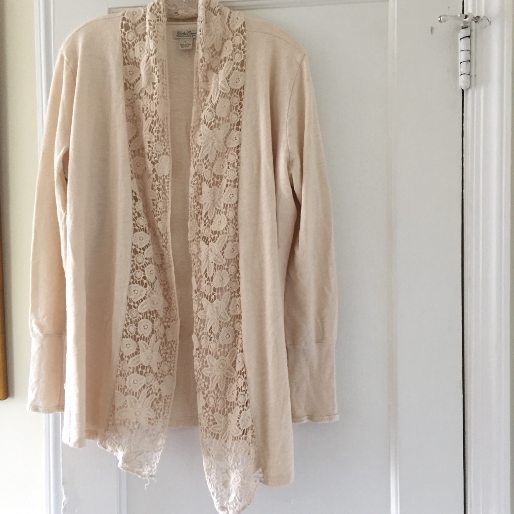 Lucky Brand Knight Wear Front Lace Open Cardigan Cottagecore Boho Festival